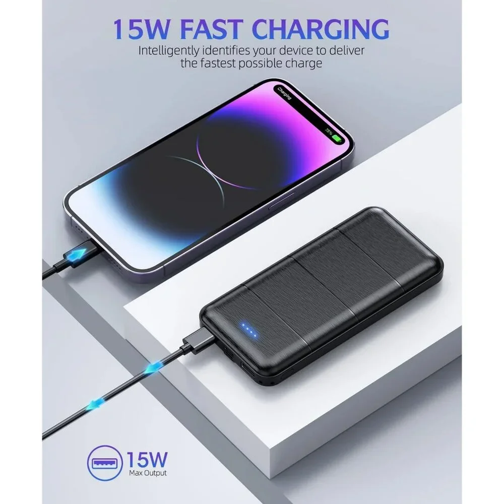 2 Pack Power Bank ,15000 mAh Fast Charging ,Compatible All USB TYPE DEVICES